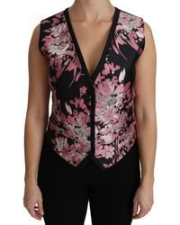 Dolce & Gabbana - Floral Waistcoat Vest Blouse Top - Lyst