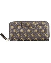 Guess - Chic Brown Zip Wallet With Contrasting Details - Lyst