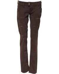 CYCLE - Brown Cotton Low Waist Skinny Casual Jeans - Lyst