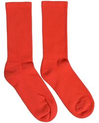 Dolce & Gabbana - Red Cotton Ribbed Mid Calf Accessory Socks - Lyst