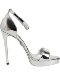 Dolce & Gabbana - Silver Leather Platform Keira Sandals Shoes - Lyst
