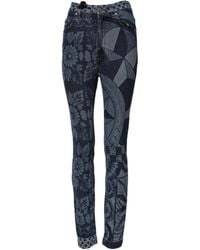 Dolce & Gabbana - Blue Graphic Print Cotton Skinny Denim Jeans - Lyst