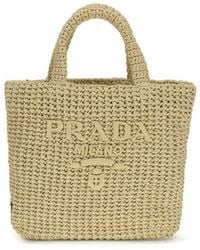 Prada - Beige Viscose Handbag - Lyst