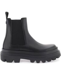 Dolce & Gabbana - Chelsea Boots In Brushed Leather - Lyst