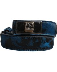 Dolce & Gabbana - Calf Leather Logo Metal Buckle Belt - Lyst