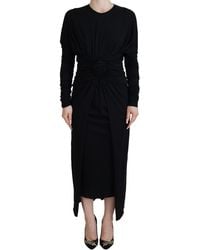 Dolce & Gabbana - Elegant Sheath Wrap Dress With Long Sleeves - Lyst