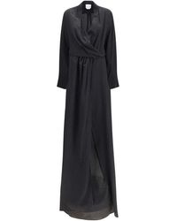 Sa Su Phi - Black Silk Long Dress - Lyst