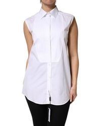 Dolce & Gabbana - Dolce Gabbana Collared Sleeveless Polo Shirt Top - Lyst