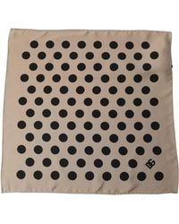 Dolce & Gabbana - Beige Black Polka Dot Square Foulard Scarf - Lyst