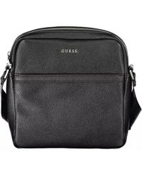 Guess - Sleek Black Shoulder Bag With Logo Detail - Lyst