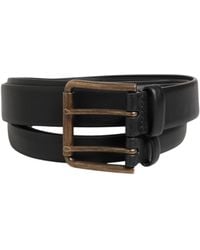Dolce & Gabbana - Double Buckle Leather Belt - Lyst