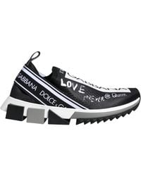 Dolce & Gabbana - Black White Sorrento Low Top Sneakers Shoes - Lyst