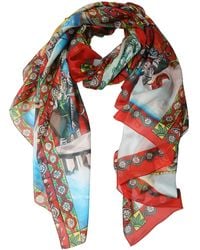 Dolce & Gabbana - Multicolor Silk Printed Shawl Stole Scarf - Lyst