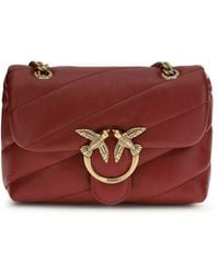 Pinko - Calf Leather Bos Taurus Shoulder Bag - Lyst
