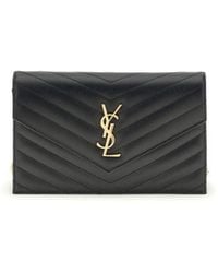Saint Laurent - Black Calf Leather Bos Taurus Wallet - Lyst