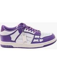 Amiri Skel Top Low-top Leather Sneakers - Purple