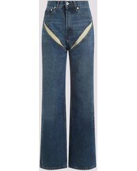 Y. Project - Evergreen Vintage Blue Organic Cotton Cut Out Jeans - Lyst