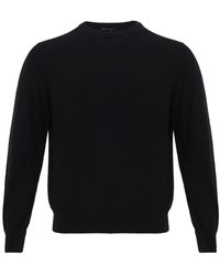 Colombo - Black Round Neck Cashmere Sweater - Lyst