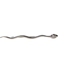 Dolce & Gabbana - Silver Brass Crystal Spilla Serpente Mens Brooch Pin - Lyst