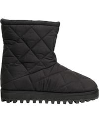 Dolce & Gabbana - Black Quilted Effect Mid Calf Boots Shoes - Lyst