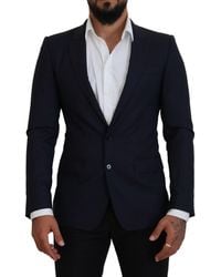 Dolce & Gabbana - Elegant Wool Silk Blazer Jacket - Lyst