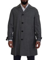 Dolce & Gabbana - Elegant Plaid Trench Coat - Lyst