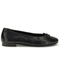 Tory Burch - Black Calf Leather Bos Taurus Ballet Flats - Lyst