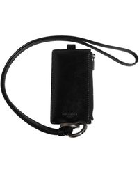 Dolce & Gabbana - Black Leather Logo Embossed Lanyard Card Holder Wallet - Lyst