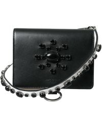Dolce & Gabbana - Leather Crystal Embellished Cardholder Wallet - Lyst