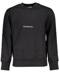 Calvin Klein - Sleek Crew Neck Fleece Sweatshirt - Lyst