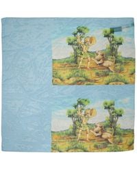 Dolce & Gabbana - Light Blue Silk Landscape Foulard Scarf - Lyst