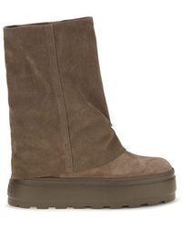 Casadei - Brown Calf Leather Bos Taurus Flat Boots - Lyst