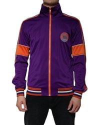 Dolce & Gabbana - Purple Polyester Full Zip Long Sleeve Sweater - Lyst