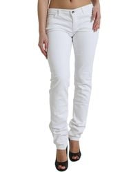 Dolce & Gabbana - White Cotton Stretch Skinny Denim Jeans - Lyst