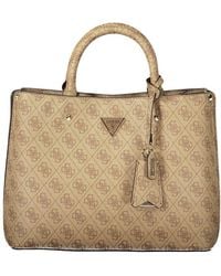 Guess - Leather Bag With Handles And Shoulder Strap - Lyst