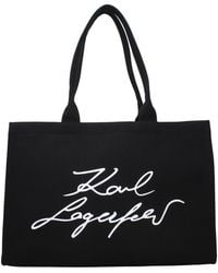 KARL LAGERFELD - Black Fabric Shoulder Bag - Lyst