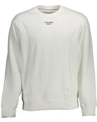 Calvin Klein - White Cotton Men Sweatshirt - Lyst