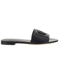 Dolce & Gabbana - Black Calf Leather Bos Taurus Sandals - Lyst