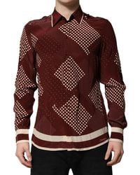 Dolce & Gabbana - Dotted Silk Long Sleeve Casual Shirt - Lyst