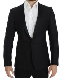 Dolce & Gabbana - Dolce Gabbana Black Wool Martini Slim Blazer - Lyst