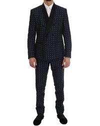 Dolce & Gabbana Wool Double Breasted 3 Piece Martini Suit Blue Kos1758 for  Men | Lyst