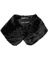 Dolce & Gabbana - Lamb Fur Collar Neck Wrap Scarf - Lyst