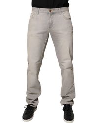 Dolce & Gabbana - Light Gray Cotton Skinny Denim Jeans - Lyst
