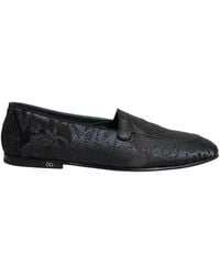 Dolce & Gabbana - Jacquard Leather Slip On Loafers Shoes - Lyst