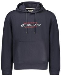 Guess - Blue Cotton Men's Sweatshirt - Lyst