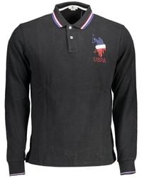 U.S. POLO ASSN. - Black Cotton Men's Polo Shirt - Lyst