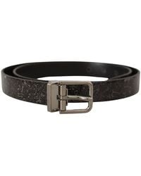 Dolce & Gabbana - Goccia Glitter Patent Leather Buckle Vernice Belt - Lyst
