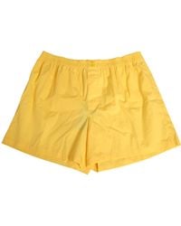Dolce & Gabbana - Yellow Cotton Elastic Waistband Short Swimwear - Lyst