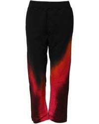 DSquared² - Black Red Cotton Straight Fit Jogger Pants - Lyst