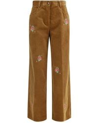 forte_forte - Brown Cotton Casual Pants - Lyst